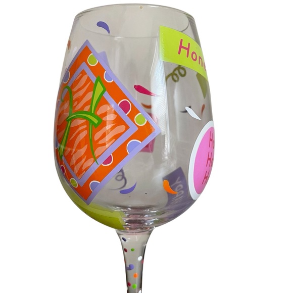 Lolita Love My Letter H Wine Glass Hand Painted - Picture 4 of 7